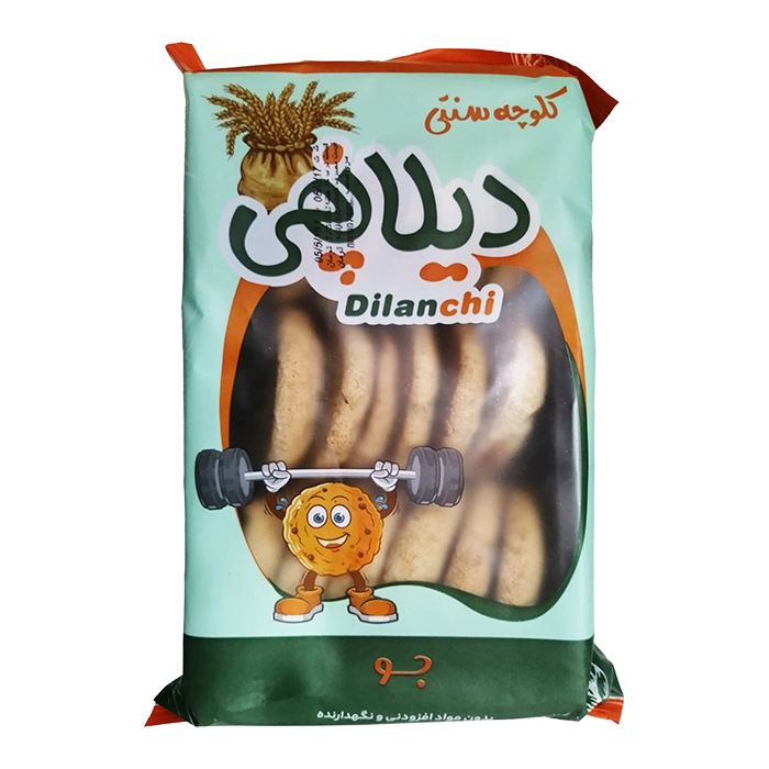 کلوچه سنتی جو دیلانچی ( شکر قهوه ای ، آرد کامل ، عسل ، روغن کنجد و آفتابگردان ، گلاب )